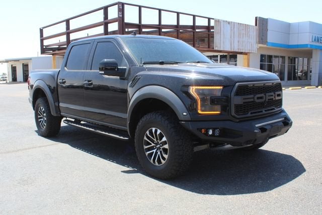 2020 Ford F-150 Raptor in Agate Black — front three-quarter view