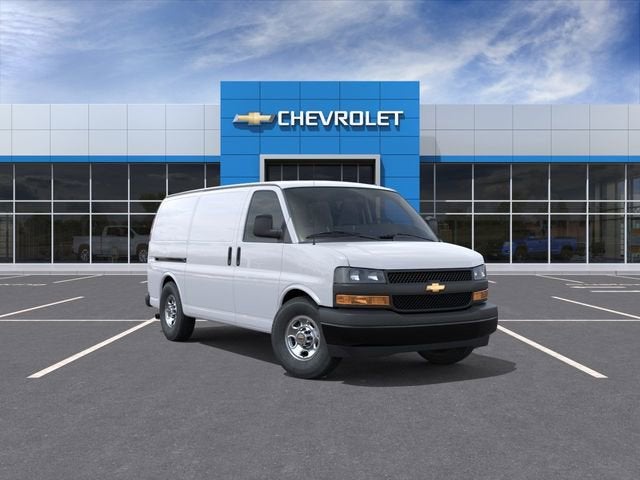 2026 Chevrolet Express Cargo 1WT in Summit White — front three-quarter view