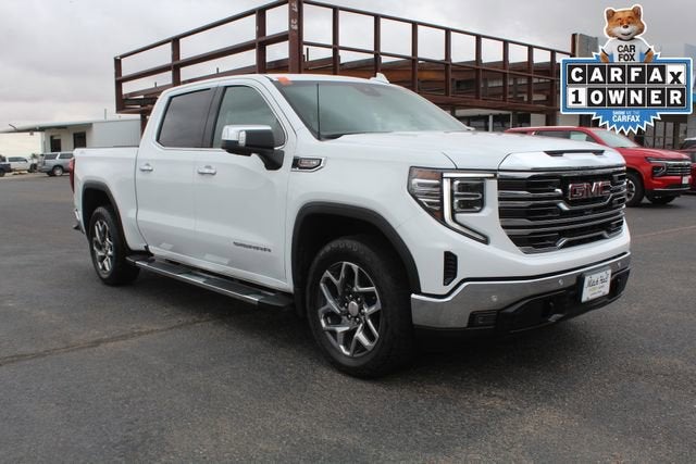 2024 GMC Sierra 1500 SLT in Summit White — front three-quarter view